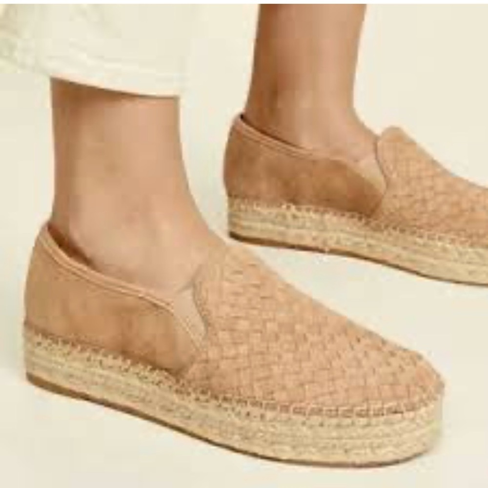 Sam Edelman Catherine Suede Leather Woven Platform Espadrilles